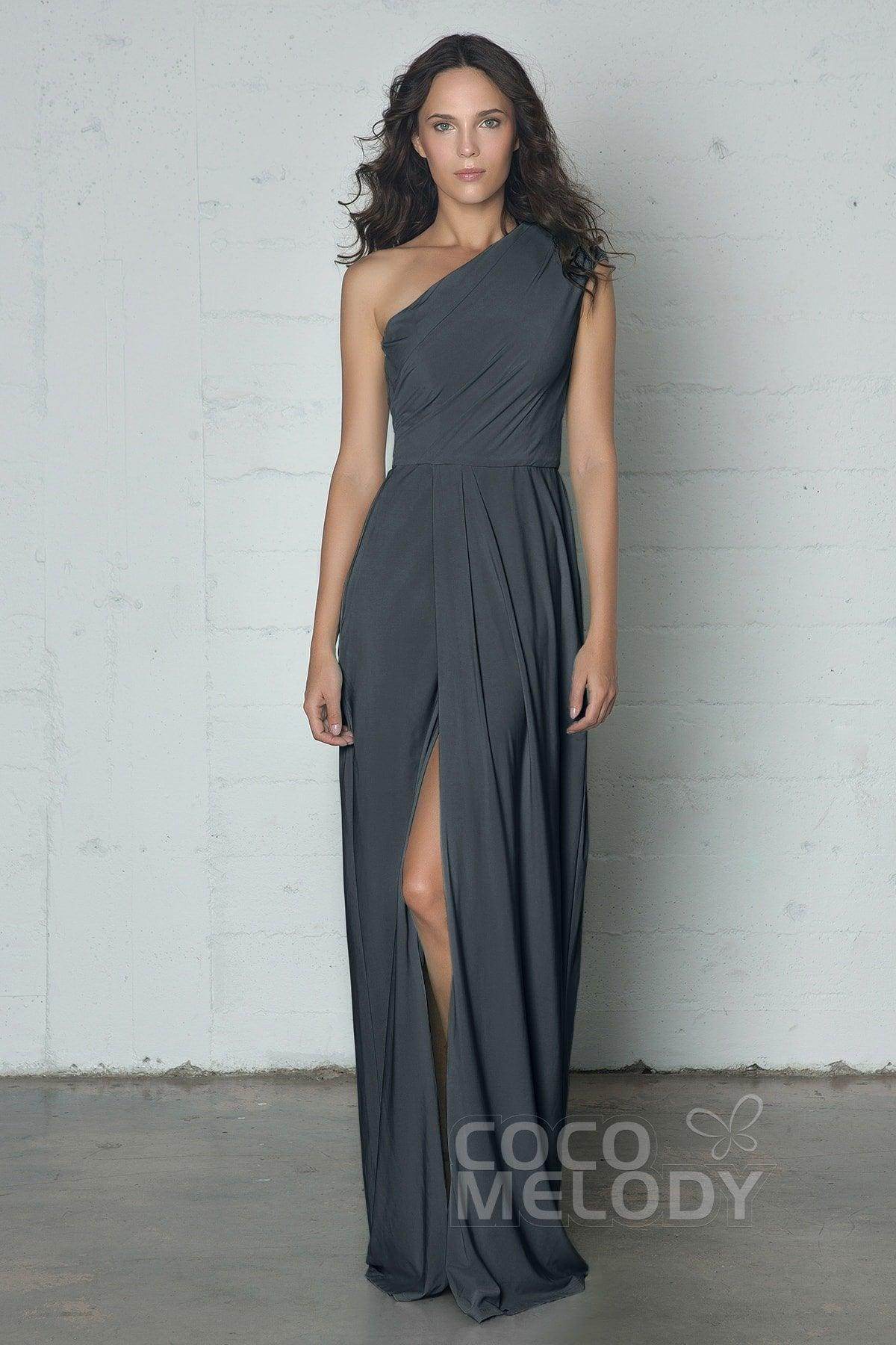 Sheath-Column Floor Length Knitted Fabric Dress COZF17010 - COCOMELODY